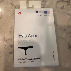 NWT Lululemon Invisiwear Mid-Rise Thong 5-pack - Size S